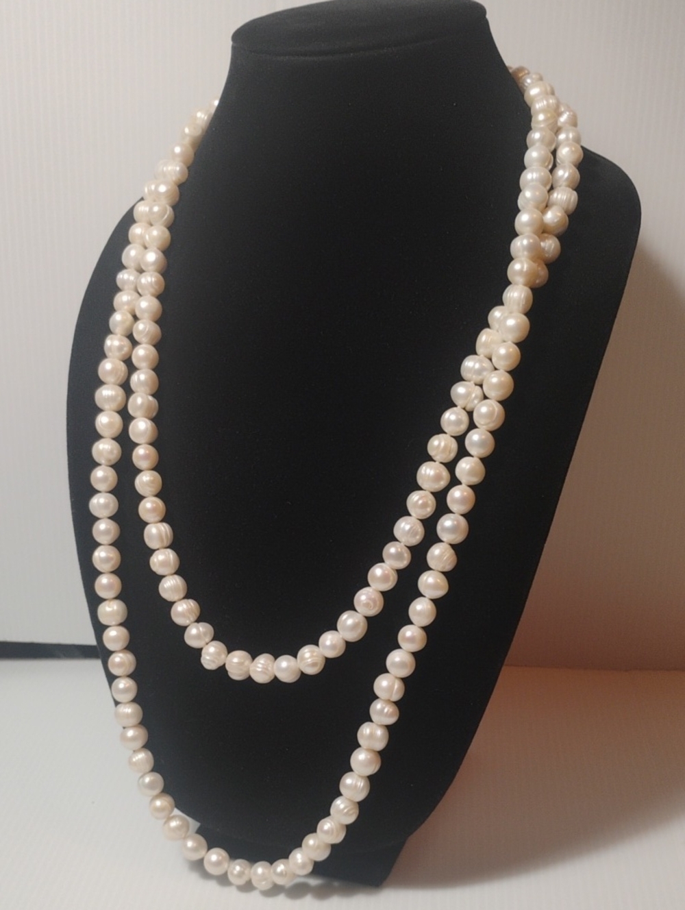 Vintage 60" Endless Pearl Strand Amazing Condition Approx 9 To 10mm Size